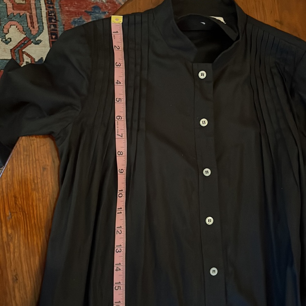 Billy Reid Button Down Long Sleeve Black Dress - Picture 12 of 16